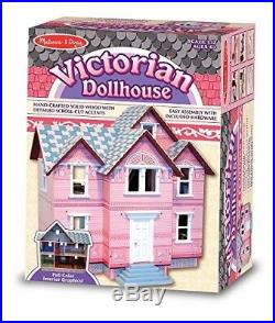 Melissa Doug Victorian Wooden Dollhouse Miniature Dolls House Kit Girl Toy Scale