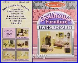 Melissa Doug Victorian Wooden Upholstered Dollhouse Furniture Scale 1-12 Toy New