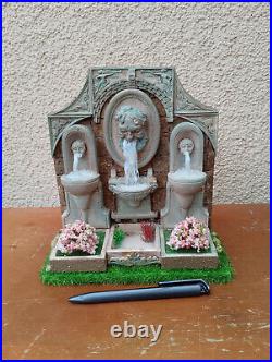 Miniature 1/12 Fountain Antique Garden Dollhouse OOAK Unique