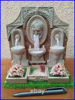 Miniature 1/12 Fountain Antique Garden Dollhouse OOAK Unique