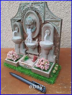 Miniature 1/12 Fountain Antique Garden Dollhouse OOAK Unique