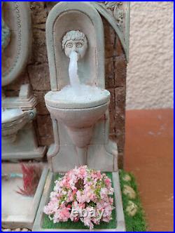 Miniature 1/12 Fountain Antique Garden Dollhouse OOAK Unique