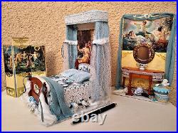 Miniature 1/12 Scale Bedroom with Mural Dollhouse Unique OOAK