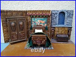 Miniature 1/12 Tudor Bedroom Dollhouse in the Middle Ages OOAK Unique
