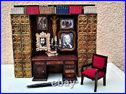 Miniature 1/12 Tudor writing room dollhouse in the Middle Ages OOAK unique