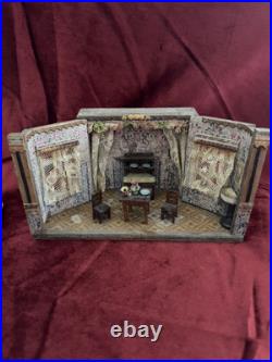 Miniature Dollhouse Erzgebirge Old Wooden Size 16 Cm Furniture Display Cabinet