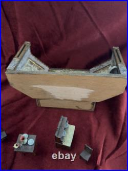 Miniature Dollhouse Erzgebirge Old Wooden Size 16 Cm Furniture Display Cabinet
