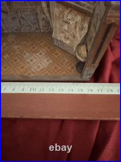 Miniature Dollhouse Erzgebirge Old Wooden Size 16 Cm Furniture Display Cabinet