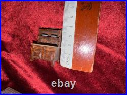 Miniature Dollhouse Erzgebirge Old Wooden Size 16 Cm Furniture Display Cabinet
