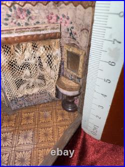 Miniature Dollhouse Erzgebirge Old Wooden Size 16 Cm Furniture Display Cabinet