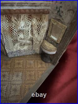 Miniature Dollhouse Erzgebirge Old Wooden Size 16 Cm Furniture Display Cabinet