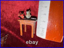 Miniature Dollhouse Erzgebirge Old Wooden Size 16 Cm Furniture Display Cabinet