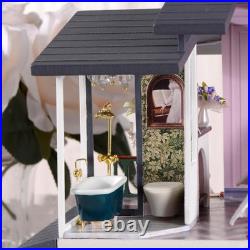 Miniature Dollhouse Furniture Kits Wooden LED Lights Playset Self Assembled