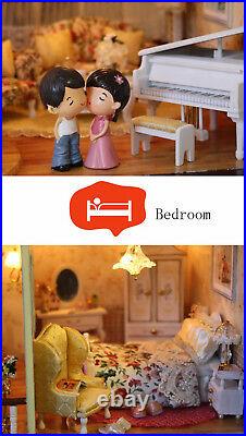 Miniature Wooden HAndmade DIy Doll House Furniture Kit Children Toys Gift