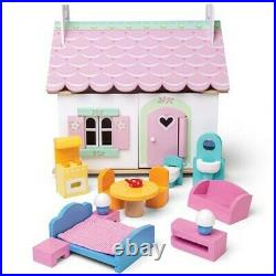NEW LE TOY VAN Lily's Cottage Wooden Dolls House Furniture included