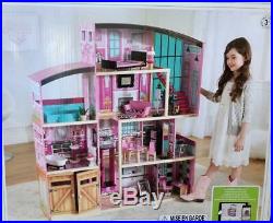 NEW Shimmer Mansion Dollhouse Wooden Dolls House Barbie Size Over 5 Foot Tall