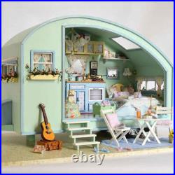 NNEOBA Doll House Wooden Doll Houses Miniature Dollhouse Furniture Kit Toys for