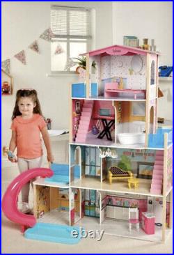 New Kids Wooden Doll Mansion 4 Floor 8 Rooms Dolls House Unpersonalised