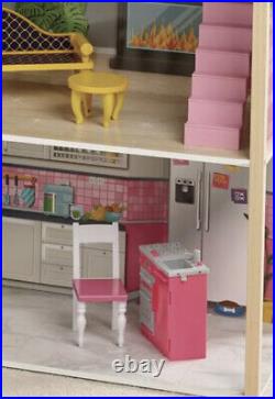 New Kids Wooden Doll Mansion 4 Floor 8 Rooms Dolls House Unpersonalised