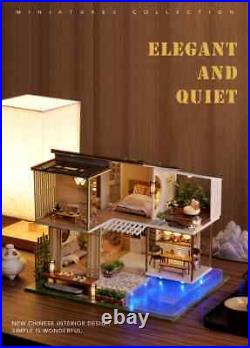 New Offer DIY Dollhouse Miniature Wooden Doll House Kit with Furniture Light Toy