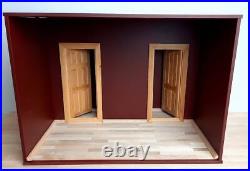 New wooden doll house Room Box Doll House painted red with doors 1/12 scale