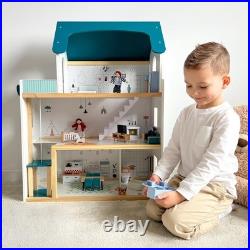 OOOK Wooden Dollhouse with Liftable Elevator, Modern Doll House for Kids Toddle OOOK Wooden Dollhouse with Liftable Elevator, Modern Doll House for Kids Toddle