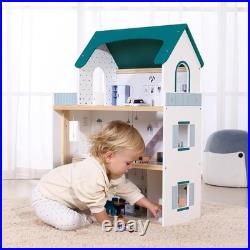 OOOK Wooden Dollhouse with Liftable Elevator, Modern Doll House for Kids Toddle OOOK Wooden Dollhouse with Liftable Elevator, Modern Doll House for Kids Toddle