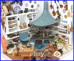Old DOLLS HOUSE doll's kitchen SMOKER KITCHEN extensive accessories Bodo Hennig Old DOLLS HOUSE doll's kitchen SMOKER KITCHEN extensive accessories Bodo Hennig