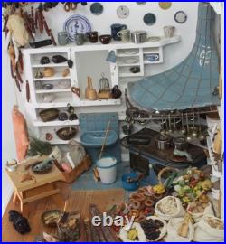 Old DOLLS HOUSE doll's kitchen SMOKER KITCHEN extensive accessories Bodo Hennig Old DOLLS HOUSE doll's kitchen SMOKER KITCHEN extensive accessories Bodo Hennig