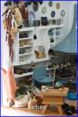 Old DOLLS HOUSE doll's kitchen SMOKER KITCHEN extensive accessories Bodo Hennig Old DOLLS HOUSE doll's kitchen SMOKER KITCHEN extensive accessories Bodo Hennig