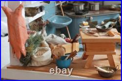 Old DOLLS HOUSE doll's kitchen SMOKER KITCHEN extensive accessories Bodo Hennig Old DOLLS HOUSE doll's kitchen SMOKER KITCHEN extensive accessories Bodo Hennig