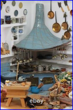 Old DOLLS HOUSE doll's kitchen SMOKER KITCHEN extensive accessories Bodo Hennig Old DOLLS HOUSE doll's kitchen SMOKER KITCHEN extensive accessories Bodo Hennig