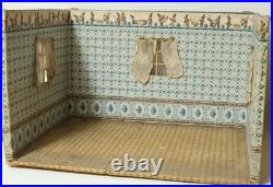 Old dollhouse housing doll's kitchen Wilhelminian period 1900 dollhouse 56 x 42 cm dwarfs