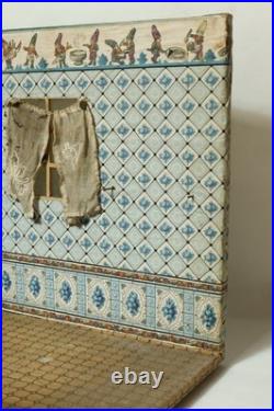 Old dollhouse housing doll's kitchen Wilhelminian period 1900 dollhouse 56 x 42 cm dwarfs