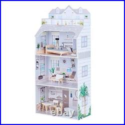 Olivia's Little World Deluxe Penthouse Dolls House Wooden Doll House Purple