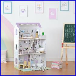 Olivia's Little World Dolls House Wooden Doll House with 16 Accessories TD-12383E