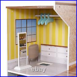 Olivia's Little World Kids Wooden Doll House 3 Floors & 17 Accessories TD-13551B