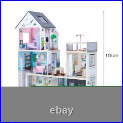 Olivia's Little World Large Dreamland Wooden Dolls House 3-Floors & 18 Pcs