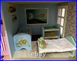 PINTOY complete wooden dolls house furnished decorated bespoke Christmas VGC