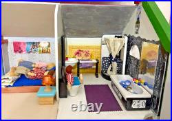 PINTOY complete wooden dolls house furnished decorated bespoke Christmas VGC