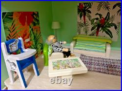 PINTOY complete wooden dolls house furnished decorated bespoke Christmas VGC