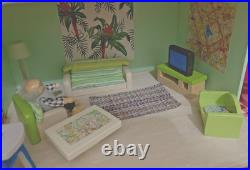 PINTOY complete wooden dolls house furnished decorated bespoke Christmas VGC
