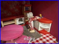 PINTOY complete wooden dolls house furnished decorated bespoke Christmas VGC