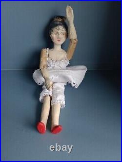 Peg wooden doll Grodnertal doll hand crafted dolls house doll
