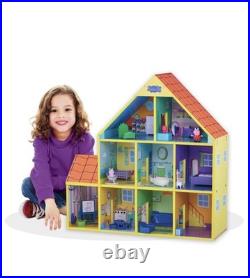 Peppa Pig and Baby Evie Wooden Play House 3 Level 9 Room Set With Accessories