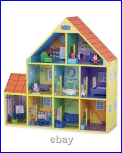 Peppa Pig and Baby Evie Wooden Play House 3 Level 9 Room Set With Accessories