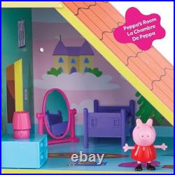 Peppa Pig and Baby Evie Wooden Play House 3 Level 9 Room Set With Accessories