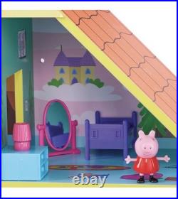 Peppa Pig and Baby Evie Wooden Play House 3 Level 9 Room Set With Accessories