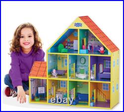 Peppa Pig and Baby Evie Wooden Play House Christmas Gift Doll Home Playset Toys