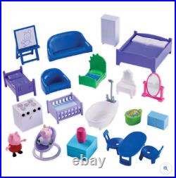 Peppa Pig and Baby Evie Wooden Play House Christmas Gift Doll Home Playset Toys